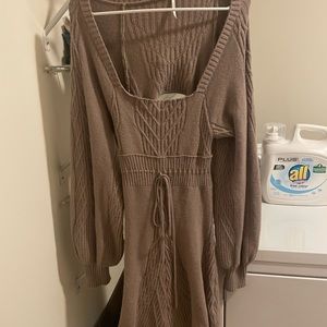 Brown free people sweater dress size small